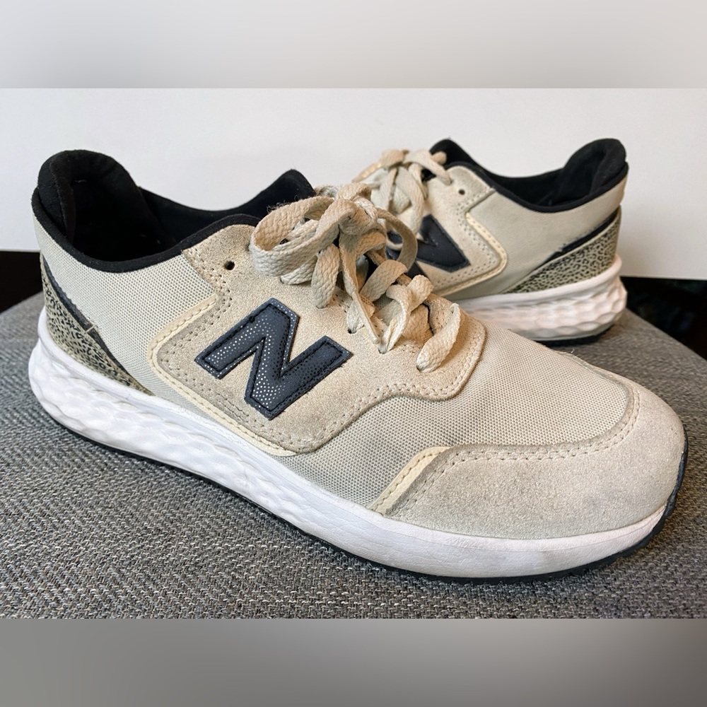 New Balance Cream and Black Athletic Shoes